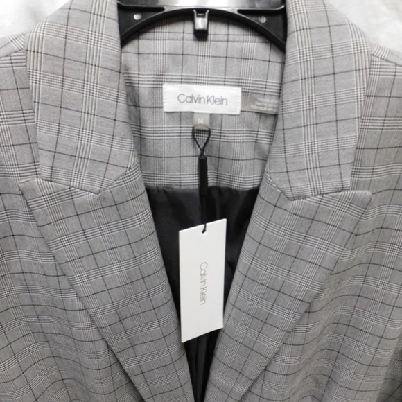 NEW Calvin Klein Gray Blazer Jacket with Tags ($140 Value!) (Size 14 Women's) - Picture 2 of 5